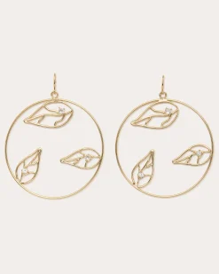 Sale Ramy Brook Abrie Leaf Hoop Earrings Gold