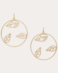 Sale Ramy Brook Abrie Leaf Hoop Earrings Gold