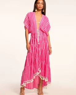 Online Ramy Brook Addaline Embroidered Coverup Dress Pinkstripe