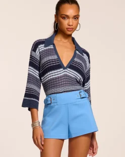 Online Ramy Brook Aditi Buckle Mini Short Ribbonblue