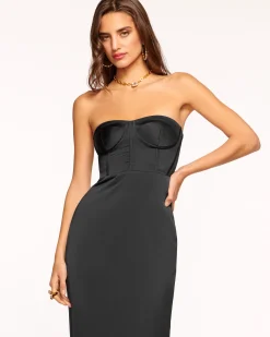 Outlet Ramy Brook Alianna Strapless Midi Dress Black