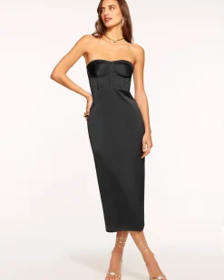 Outlet Ramy Brook Alianna Strapless Midi Dress Black