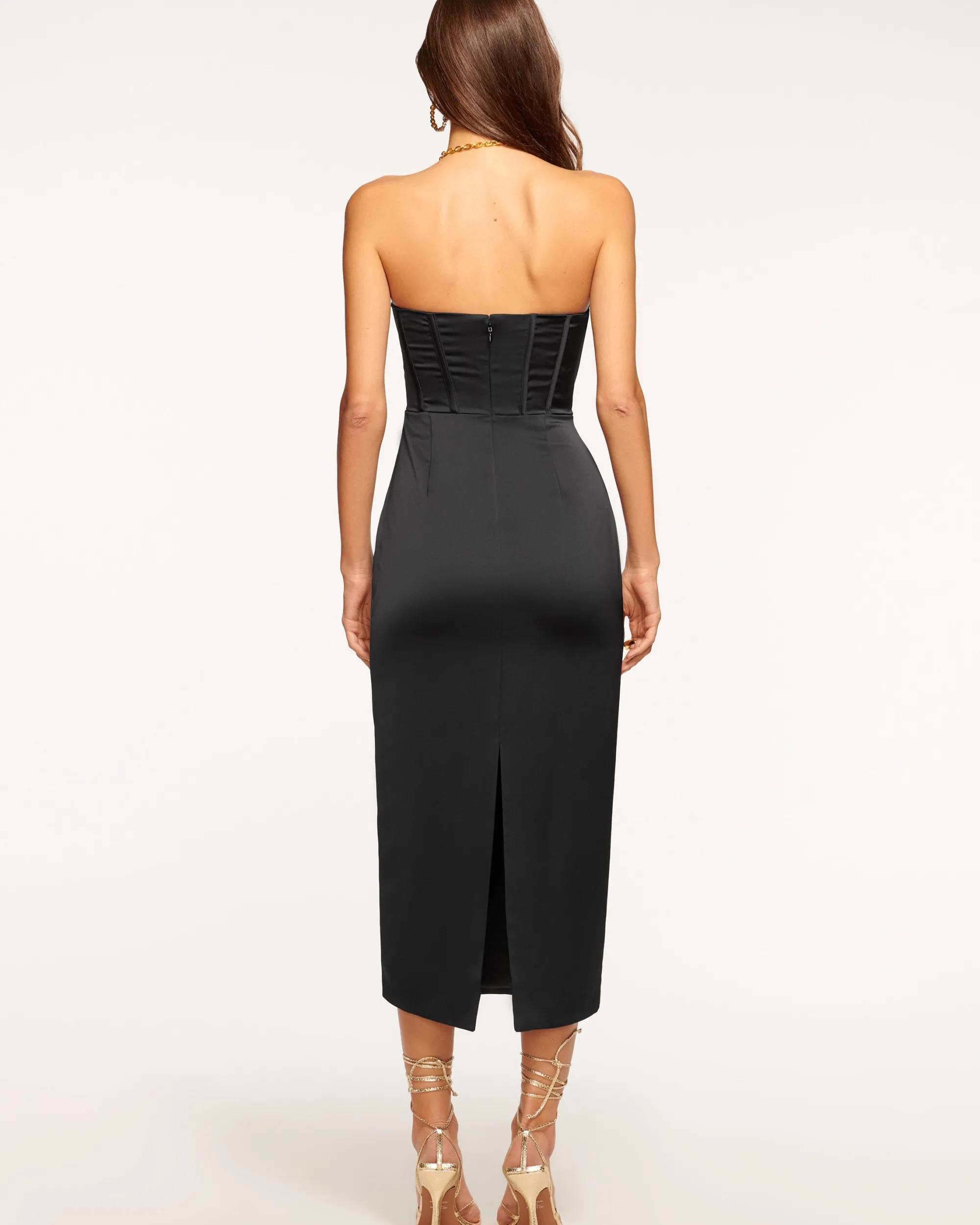 Outlet Ramy Brook Alianna Strapless Midi Dress Black
