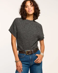Online Ramy Brook Amadeus Short Sleeve Wool Sweater