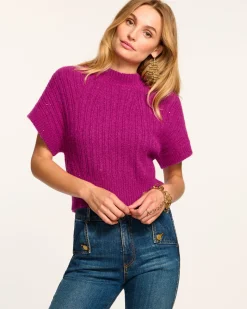 Online Ramy Brook Amadeus Short Sleeve Wool Sweater