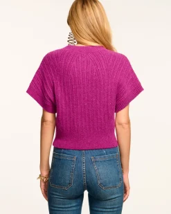 Online Ramy Brook Amadeus Short Sleeve Wool Sweater