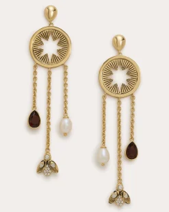 New Ramy Brook Amandine Statement Earrings Goldneutral