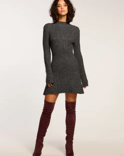 Fashion Ramy Brook Ambrosius Mini Sweater Dress Charcoal