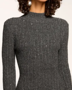 Fashion Ramy Brook Ambrosius Mini Sweater Dress Charcoal