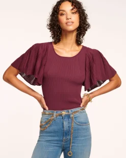 Hot Ramy Brook Amiel Flutter Sleeve Sweater