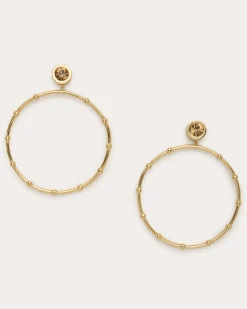 Discount Ramy Brook Angely Drop Hoop Earrings Gold