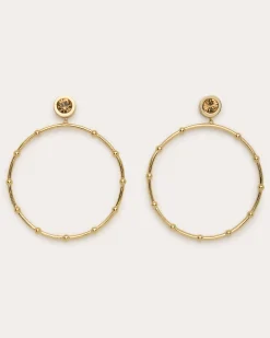 Discount Ramy Brook Angely Drop Hoop Earrings Gold