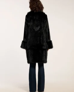 Fashion Ramy Brook Archie Faux Fur Coat Black
