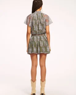 Best Ramy Brook Arizona Smocked Waist Mini Dress Sagetartan