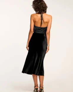 Sale Ramy Brook Arrius Velvet Slip Skirt Black