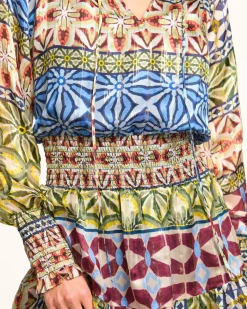 Clearance Ramy Brook Ashalina Silk Long Sleeve Mini Dress Bluemulti