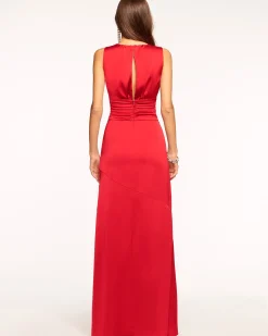 Discount Ramy Brook August Plunging Embellished Gown Navy