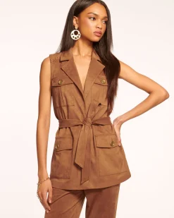 Hot Ramy Brook Austin Faux Suede Vest Saddle