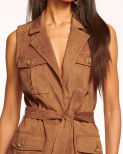 Hot Ramy Brook Austin Faux Suede Vest Saddle