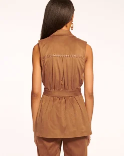 Hot Ramy Brook Austin Faux Suede Vest Saddle