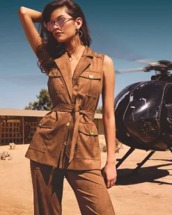 Hot Ramy Brook Austin Faux Suede Vest Saddle