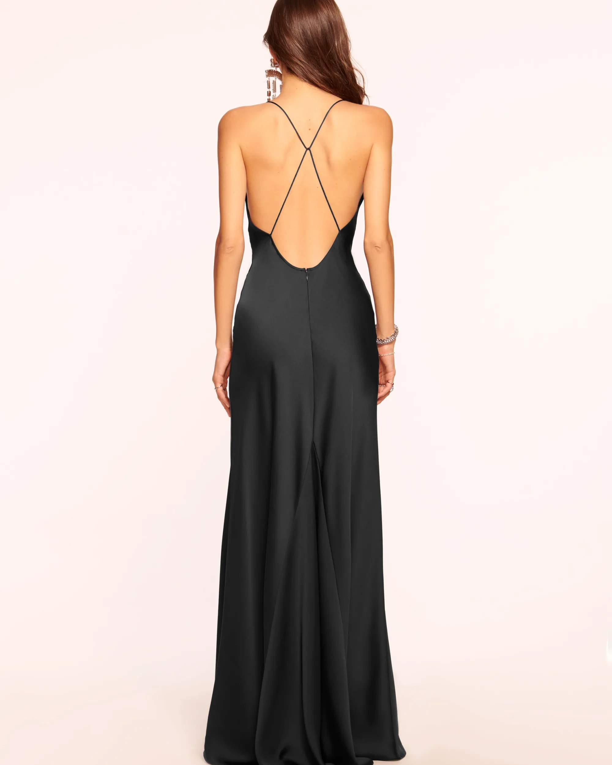 Discount Ramy Brook Caspe V-Neck Gown Black