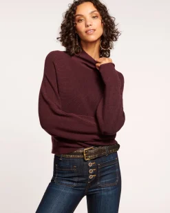 Online Ramy Brook Cassidy Wool Turtleneck Sweater Pinotnoir