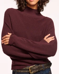 Online Ramy Brook Cassidy Wool Turtleneck Sweater Pinotnoir