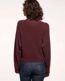 Online Ramy Brook Cassidy Wool Turtleneck Sweater Pinotnoir