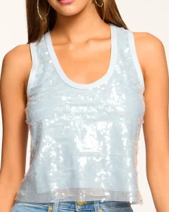 Clearance Ramy Brook Chelsey Sequin Scoop Neck Tank Top