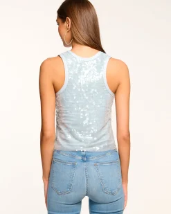 Clearance Ramy Brook Chelsey Sequin Scoop Neck Tank Top