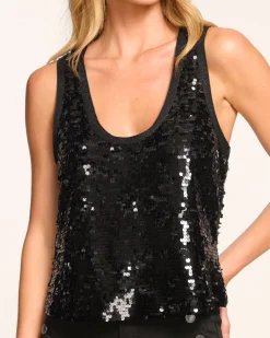 Clearance Ramy Brook Chelsey Sequin Scoop Neck Tank Top