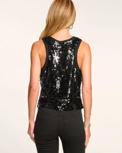 Clearance Ramy Brook Chelsey Sequin Scoop Neck Tank Top
