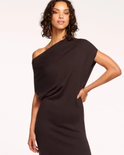 New Ramy Brook Chet Wool Off-The-Shoulder Sweater Dress