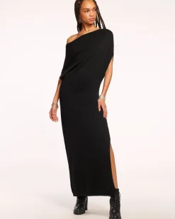New Ramy Brook Chet Wool Off-The-Shoulder Sweater Dress