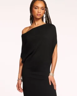 New Ramy Brook Chet Wool Off-The-Shoulder Sweater Dress
