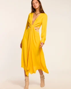 New Ramy Brook Colorblock Tatia Long Sleeve Midi Dress Daisycolorblock