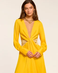 New Ramy Brook Colorblock Tatia Long Sleeve Midi Dress Daisycolorblock