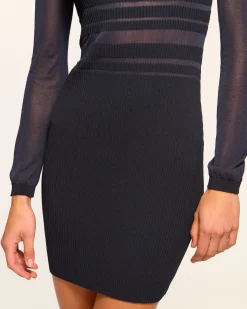 Online Ramy Brook Corrine Knit Mini Dress Navy