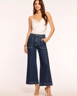 New Ramy Brook Cropped Theodora Wide Leg Jean Darkwash