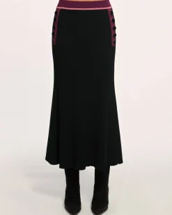 Hot Ramy Brook Dakota Colorblock Knit Skirt Blackcolorblock