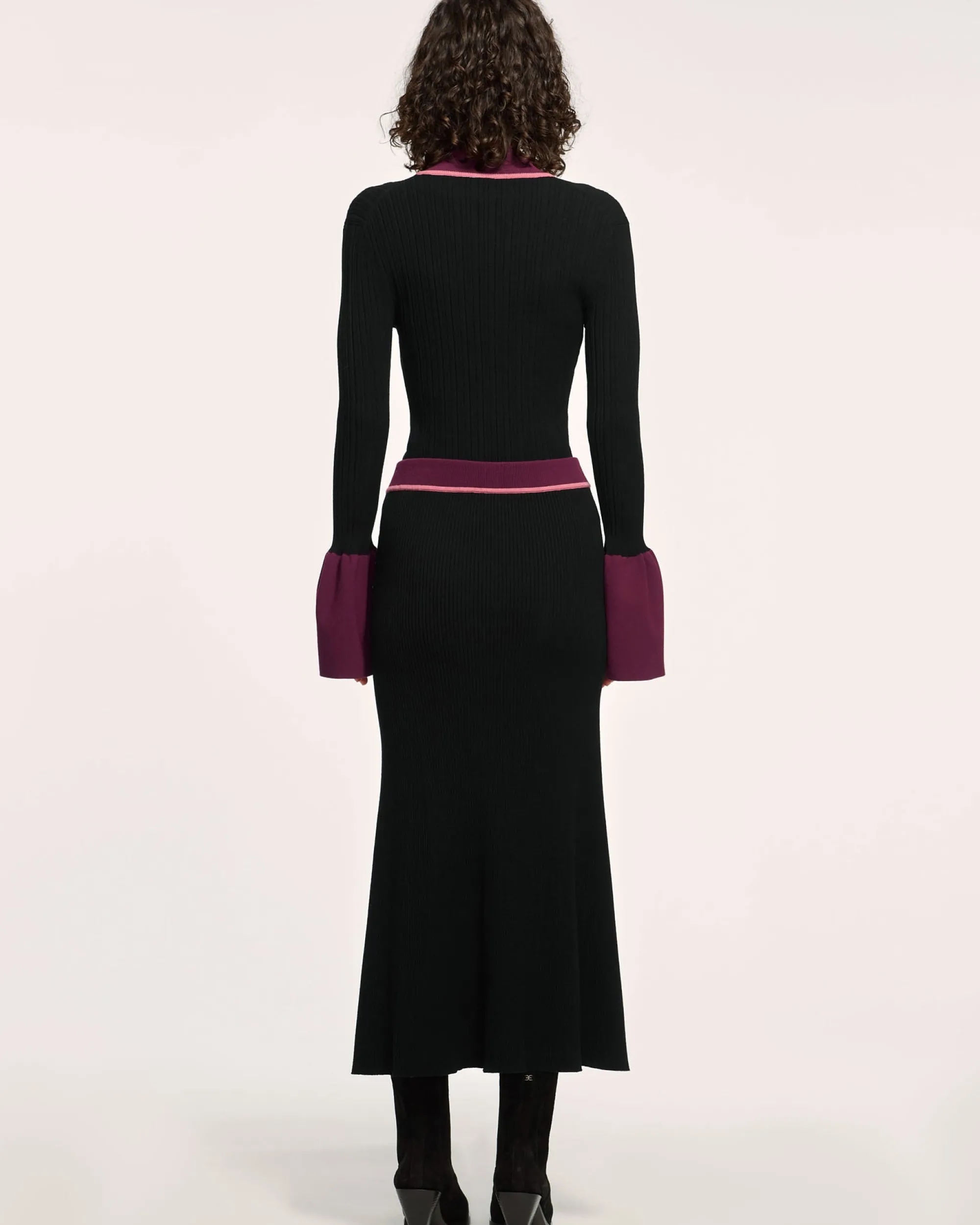 Hot Ramy Brook Dakota Colorblock Knit Skirt Blackcolorblock