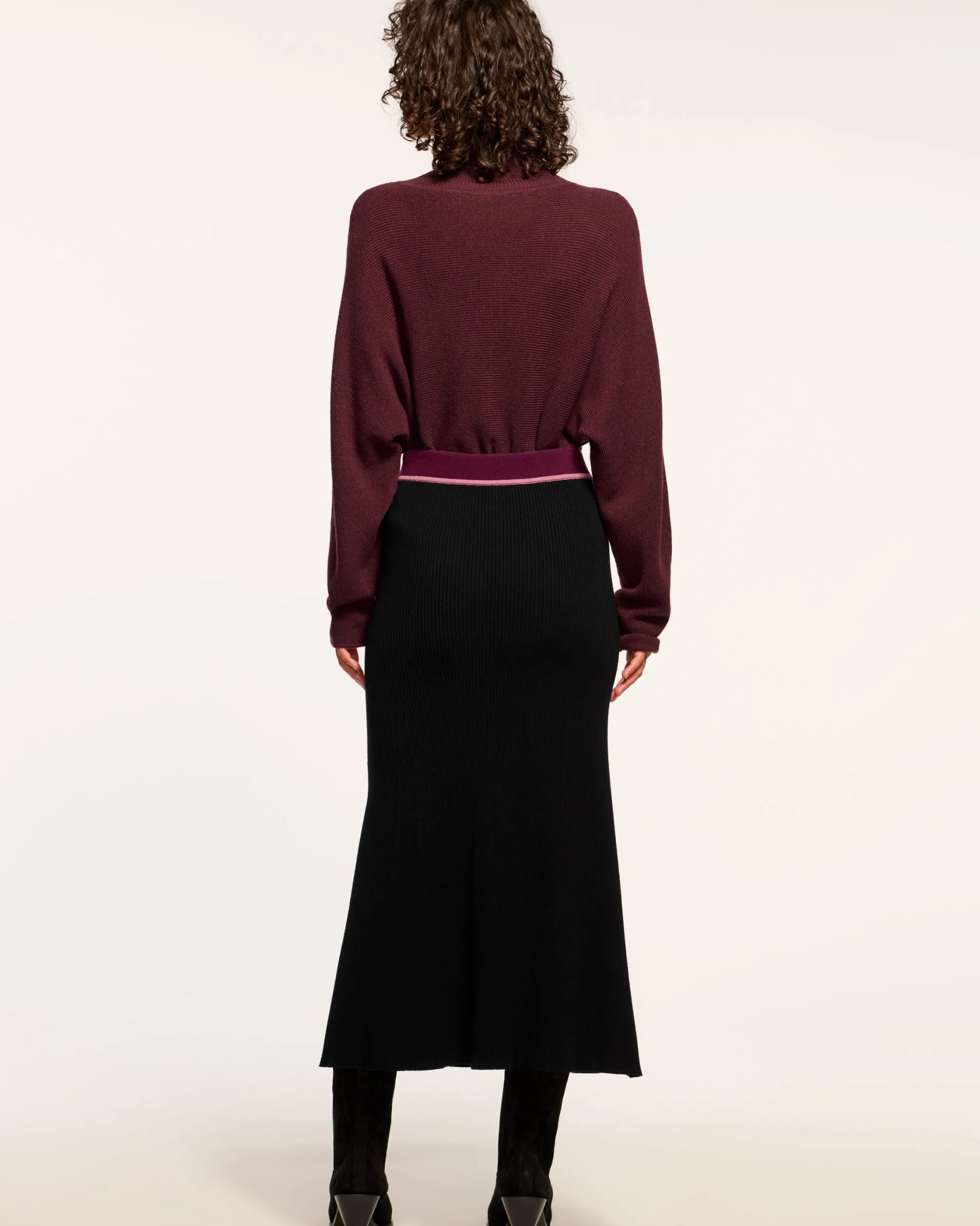 Hot Ramy Brook Dakota Colorblock Knit Skirt Blackcolorblock