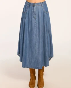 Sale Ramy Brook Dallas Midi Skirt Chambray