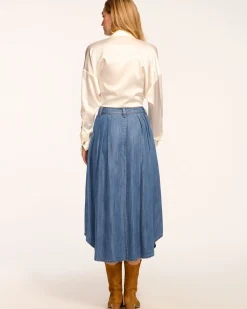 Sale Ramy Brook Dallas Midi Skirt Chambray