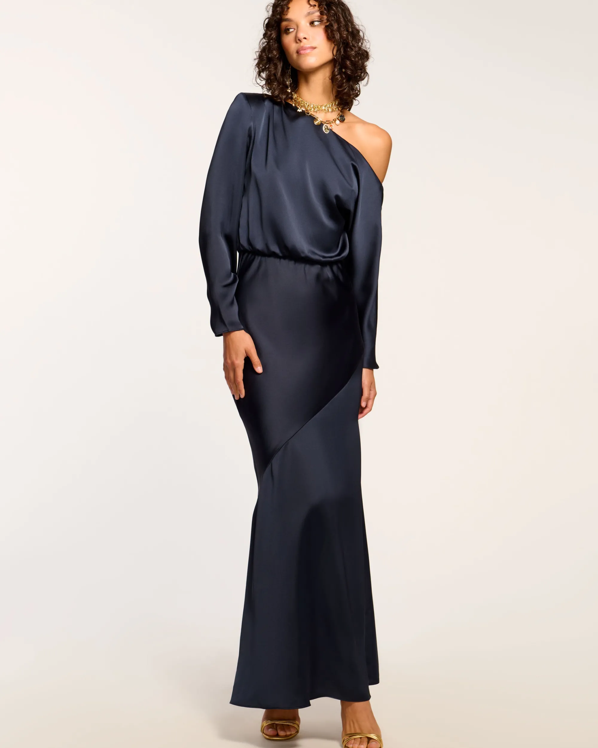 Fashion Ramy Brook Damiris Off-The-Shoulder Gown Navy