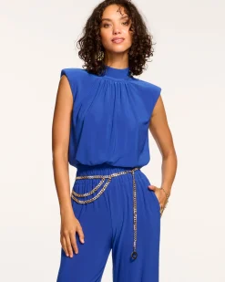 New Ramy Brook Dani Sleeveless Jumpsuit Lapis