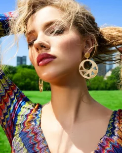 Online Ramy Brook Dayana Cutout Disc Earrings Gold