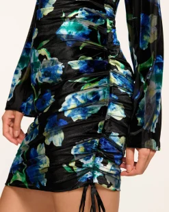 Outlet Ramy Brook Dexter Ruched Long Sleeve Mini Dress Lapisfloral