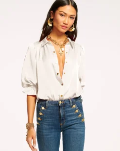 Best Ramy Brook Dina Button Down Bodysuit